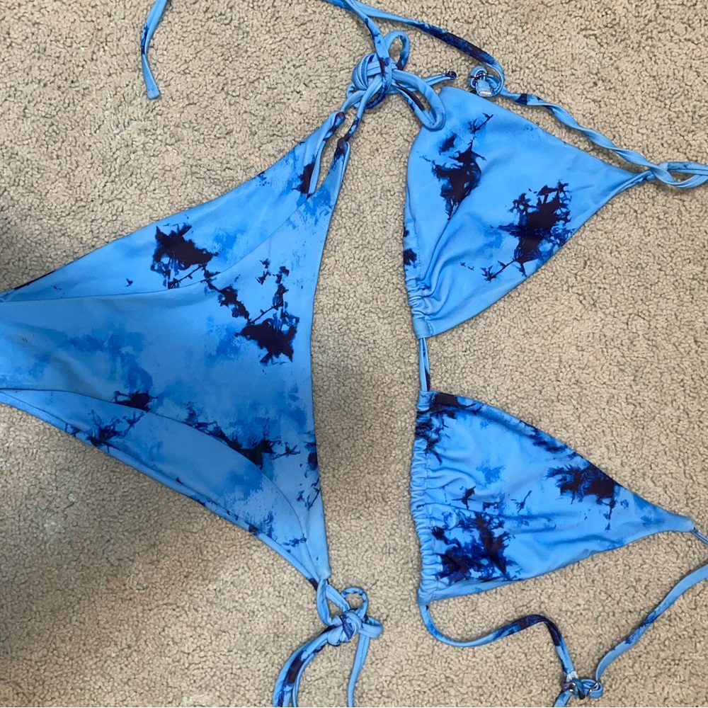 Blue Tie-Dye Bikini Set